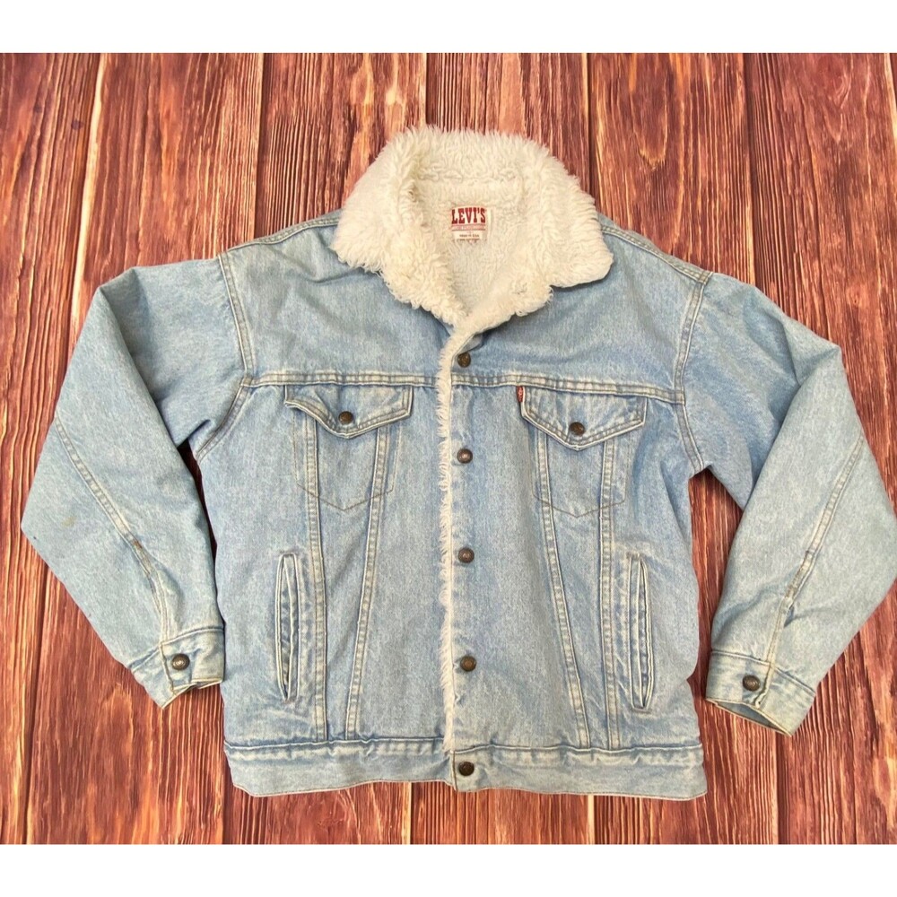 Levi's Sherpa Lined Denim Jacket USA Made Men's Small 70609 0234 Trucker